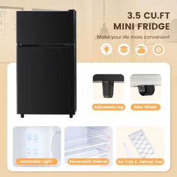 Compact 3.47 Cu.ft Mini Fridge with Freezer