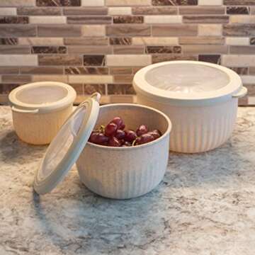 Classic Cuisine Set of 3 Eco-Friendly Bowls - Versatile Kitchen Must-Have