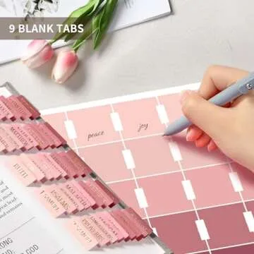 Bible Tabs for Women & Men, Laminated Bible Tabs for Study Bible, Large Print Bible Tabs for Easy Navigation, Bible Index Tabs, 66 Tabs Old & New Testament, Extra 9 Blank Tabs - Blush