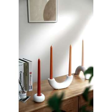 Taper Candles 10'' Orange Peach Ombre Colored Candle Sticks Set of 4 | Citrus Scented, Natural Soy Candlesticks Colorful |Decorative Tapered Candles