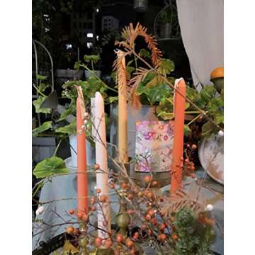 Taper Candles 10'' Orange Peach Ombre Colored Candle Sticks Set of 4 | Citrus Scented, Natural Soy Candlesticks Colorful |Decorative Tapered Candles