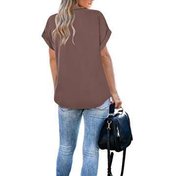 Gaharu Chiffon Blouses for Women Elegant Tunic Work Tops