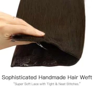 HOTBANANA Wire Hair Extensions, 18 inch 95g Chocolate Brown Invisible Hair Extensions in Real Human ...