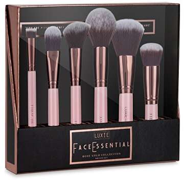 LUXIE Rose Gold Face Essential Brush Set