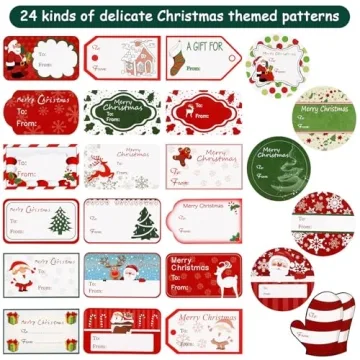 144 Xmas Self Adhesive Tags for Easy Gift Wrapping