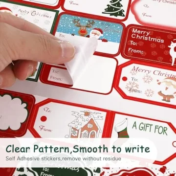 144 Xmas Self Adhesive Tags for Easy Gift Wrapping