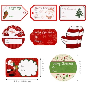 144 Xmas Self Adhesive Tags for Easy Gift Wrapping