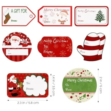 144 Xmas Self Adhesive Tags for Easy Gift Wrapping