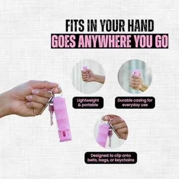 Police Magnum Keychain Pepper Spray Flip Top Safety- Maximum Heat Strength OC with Dye- Tactical Women & Men's Self Defense- Made in The USA- 2 Pack Soft Pink FT