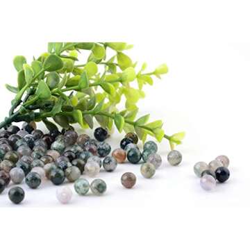 Natural Stone Beads 100pcs 8mm India Agate Round Genuine Real Stone Beading Loose Gemstone Hole Size 1mm DIY Charm Smooth Beads for Bracelet Necklace Earrings Jewelry Making (India Agate)