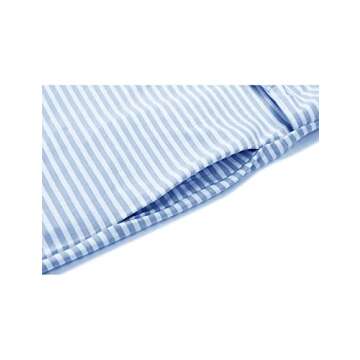 MEROKEETY Womens Summer Sleeveless Striped T Shirt Dress Casual Crew Neck Tie Waist Mini Dresses Blue