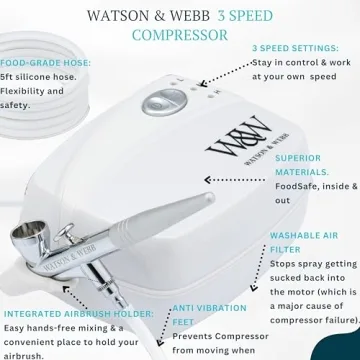 Watson & Webb Airbrush Kit for Cake Decorating - 18pcs