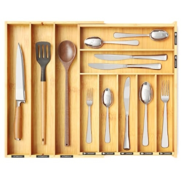 SpaceAid Bamboo Silverware Drawer Organizer – Ultimate Kitchen Makeover