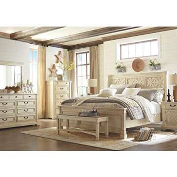 Signature Design by Ashley Bolanburg French Country Upholstered Dining Room Bench