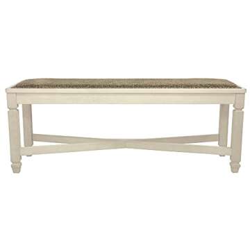 Bolanburg Upholstered Dining Bench in Antique White