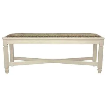 Bolanburg Upholstered Dining Bench in Antique White