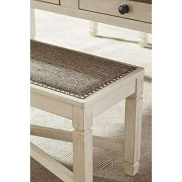 Bolanburg Upholstered Dining Bench in Antique White