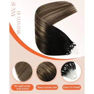 Sunny Hair 20” Micro Ring Hair Extensions - Balayage Ombre Tones
