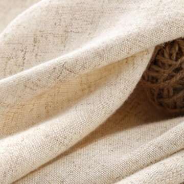 Awellife Extra Long Linen Shower Curtain - 96 Inch Ivory