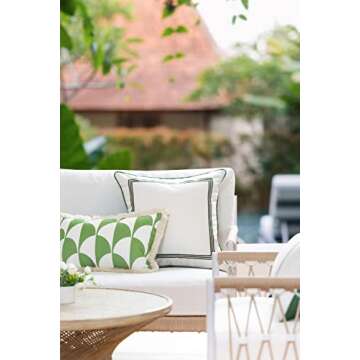 Hofdeco Premium Coastal Patio Indoor Outdoor Pillow Cover Only, 20"x20" Water Resistant for Backyard...