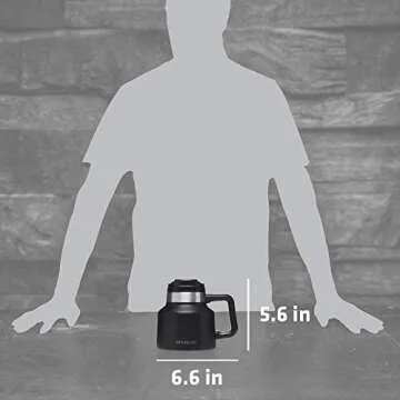 Stanley The Tough-To-Tip Admiral's Mug Hammertone 20OZ - Non-Spill Coffee Mug, Durable Design for Busy Mornings and Office Hours - Matte Black