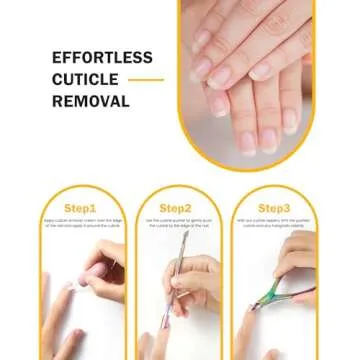 BEZOX Cuticle Trimmer with Pusher - Salon Quality Cuticle Clipper with Cuticle Pushers, Super Sharp Cuticle Cutters and Dual-End Nail Pushers Cuticle Stick, Professional Manicure Tools - Rainbow