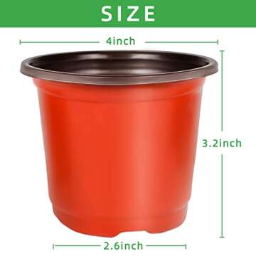 TDHDIKE 100 pcs 4" Seed Starter Plastic Plant Nursery Pots with Labels