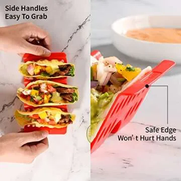 Colorful Taco Holders Set - 6 Stackable & Dishwasher Safe
