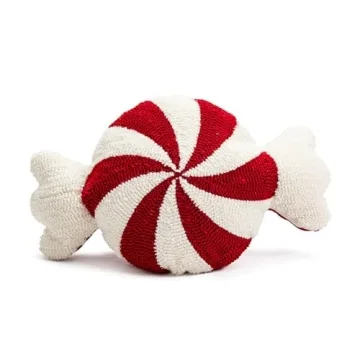 Eoieov Christmas Candy Throw Pillow – Adorable Plush Winter Decor
