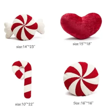 Charming Eoieov Christmas Candy Throw Pillow for Decor