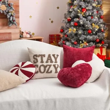 Charming Eoieov Christmas Candy Throw Pillow for Decor
