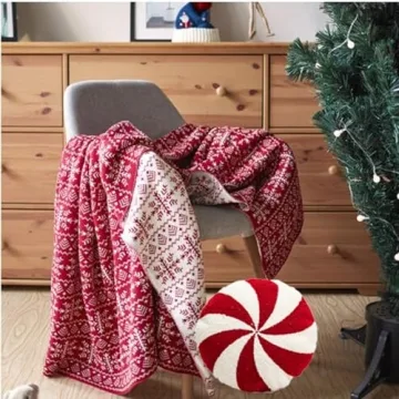 Charming Eoieov Christmas Candy Throw Pillow for Decor