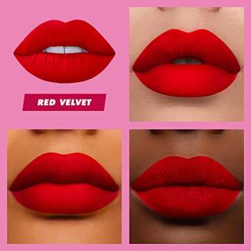 Lime Crime Velvetines Liquid Matte Lipstick, Red Velvet (True Red) - Bold, Long Lasting Shades & Lip Lining - Stellar Color & High Comfort for All-Day Wear - Talc-Free & Paraben-Free