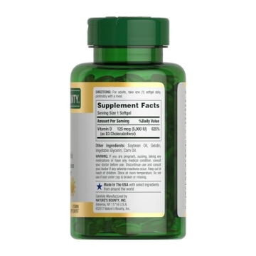Nature's Bounty Vitamin D3 5000IU Immune Bone Support Softgels