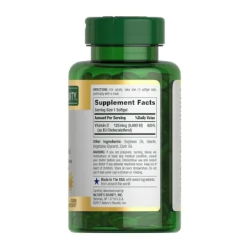 Nature's Bounty Vitamin D3 5000IU Immune Bone Support Softgels