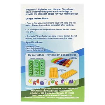 Traytastic! Silicone Letter Mold A-Z Alphabet - Large 1.5" Cavity - Wax Crayons, Resin, Candy, Chocolate, Crafting, Baking, Molding, Melting - Oven & Dishwasher Safe, BPA Free