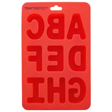 Traytastic! Silicone Letter Mold A-Z Alphabet - Large 1.5" Cavity - Wax Crayons, Resin, Candy, Chocolate, Crafting, Baking, Molding, Melting - Oven & Dishwasher Safe, BPA Free