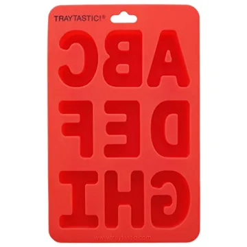 Traytastic! Silicone Letter Mold A-Z Alphabet - Large 1.5" Cavity - Wax Crayons, Resin, Candy, Chocolate, Crafting, Baking, Molding, Melting - Oven & Dishwasher Safe, BPA Free