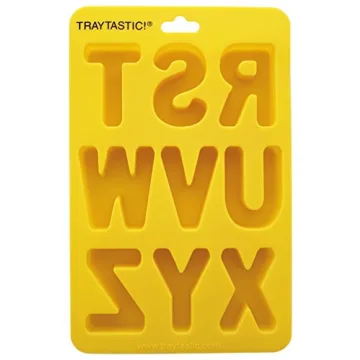 Traytastic! Silicone Letter Mold A-Z Alphabet - Large 1.5" Cavity - Wax Crayons, Resin, Candy, Chocolate, Crafting, Baking, Molding, Melting - Oven & Dishwasher Safe, BPA Free