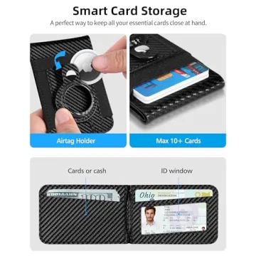 Strong Magnetic Wallet for iPhone with AirTag Holder