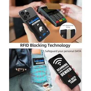 Strong Magnetic Wallet for iPhone with AirTag Holder