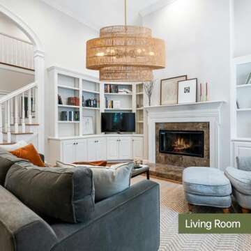 InterMaka 24” Boho Large Rattan Chandelier Light Fixture,6-Light Large Hand Woven Pendant Light Fixture Farmhouse Rustic Chandeliers for Kitchen Bedroom, Dining Room, Living Room, Hallway, Foyer