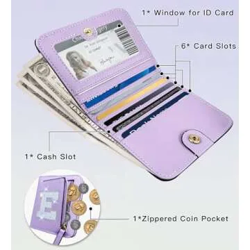 COSHAYSOO Initial RFID Wallet Small Birthday Easter Stocking Stuffer Gifts Idea for Her Flower Girls Bridesmaids Bachelorette Wedding Anniversary Party Favor Personalized Presents Purple E