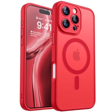 CANSHN Magnetic iPhone 16 Pro Max Case - Full Camera Protection, Shockproof Red