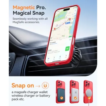 iPhone 16 Pro Max Magnetic Case - Shockproof Red