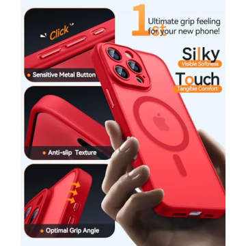 iPhone 16 Pro Max Magnetic Case - Shockproof Red