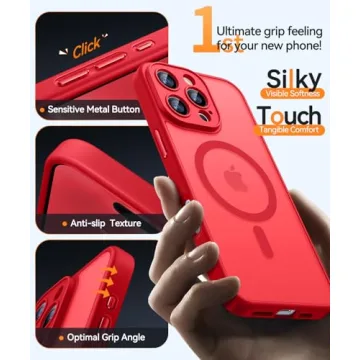 iPhone 16 Pro Max Magnetic Case - Shockproof Red