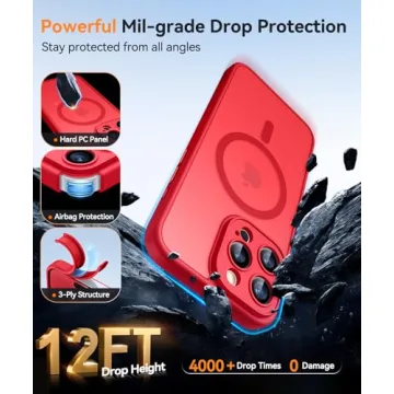 iPhone 16 Pro Max Magnetic Case - Shockproof Red