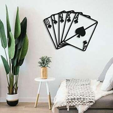 Metal Playing Cards Wall Art - Unique Decor