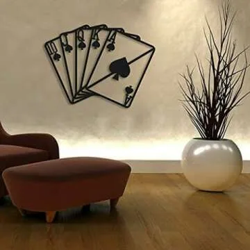 Metal Playing Cards Wall Art - Unique Decor